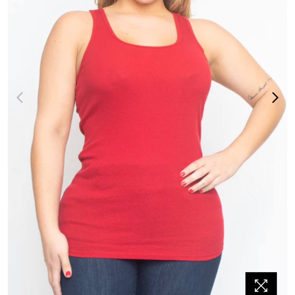 NWOT Plus Size Body Basics Sleeveless Racer Back Scoop Neck Tank Top